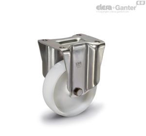 RE.F8-PBL-H Castors with bracket for medium-heavy loads Fixed plate bracket, without brake