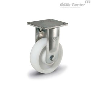 RE.F8-PSL-WH Castors with bracket for heavy loads Fixed plate bracket, without brake