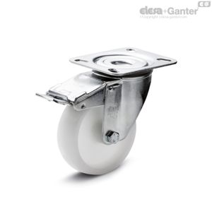 RE.F8-SBF-N Castors with bracket Turning plate bracket, with brake, steel