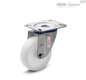 RE.F8-SBL-SST-N Monolithic castor wheels with stainless steel bracket Turning plate bracket, without brake