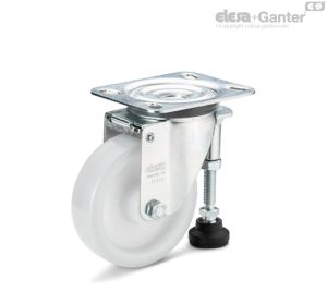 RLE.F8-N Monolithic castor wheels with adjustable feet