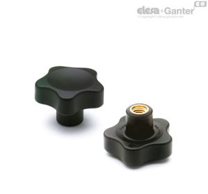 VC.692-B Pomos macizos con lóbulos Inserto de latón, agujero roscado