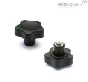 VC.692-SST Pomos macizos con lóbulos Casquillo de acero inoxidable, agujero roscado