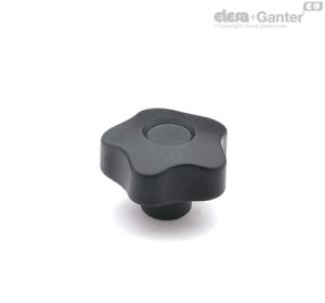VCT-B Pomos lobulados Inserto de latón, agujero roscado, con tapa