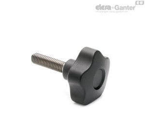 VCT-SST-p Pomos lobulados Espárrago roscado de acero inoxidable, con tapa
