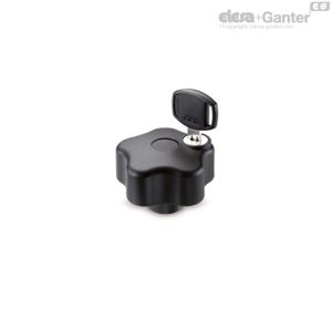 VLSK-B Pomos de seguridad con lóbulos Casquillo, agujero roscado, con tapa