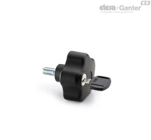 VLSK-p Pomos de seguridad con lóbulos Espárrago roscado, con tapa