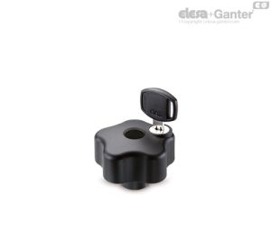 VLSK-SST-FP Pomos de seguridad con lóbulos Inserto de acero inoxidable, agujero roscado, sin tapa