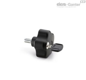 VLSK-SST-p Pomos de seguridad con lóbulos Espárrago roscado de acero inoxidable, con tapa