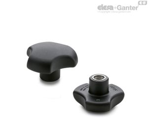 VTT-SST Pomos macizos con lóbulos Inserto de acero inixidable AISI 304, agujero roscado