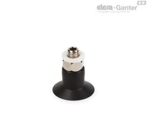 VVA-17-T-N Ventosas planas con cuello Caucho silicónico, con soporte