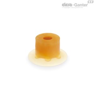 VVA-18-NG Ventosas planas con cuello Caucho natural amarillo, sin soporte