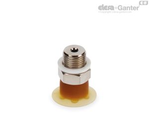 VVA-18-T-NG Ventosas planas con cuello Caucho natural amarillo, con soporte