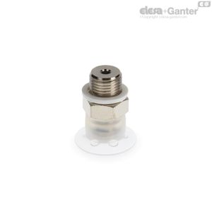 VVA-18-T-S Ventosas planas con cuello Caucho silicónico, con soporte