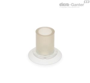 VVA-27-S Ventosas planas con cuello Caucho silicónico, sin soporte