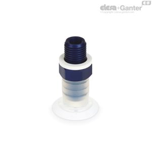 VVA-27-T-S Ventosas planas con cuello Caucho silicónico, con soporte
