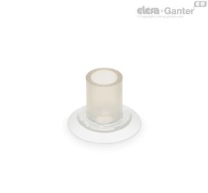VVA-30-S Ventosas planas con cuello Caucho silicónico, sin soporte