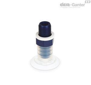 VVA-30-T-S Ventosas planas con cuello Caucho silicónico, con soporte