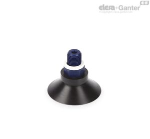 VVA-50-T-A Ventosas de cono plano moldeado Caucho antiaceite, con soporte