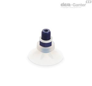 VVA-50-T-S Ventosas de cono plano moldeado Caucho silicónico, con soporte