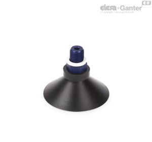 VVA-65-T-A Ventosas de cono plano moldeado Caucho antiaceite, con soporte