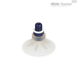 VVA-65-T-S Ventosas de cono plano moldeado Caucho silicónico, con soporte