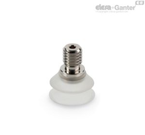 VVL-18-T-S Ventosas para embalaje alimentario de fuelle Caucho silicónico, con soporte