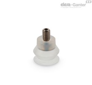 VVL-19-T-S Ventosas para embalaje alimentario de fuelle Caucho silicónico, con soporte