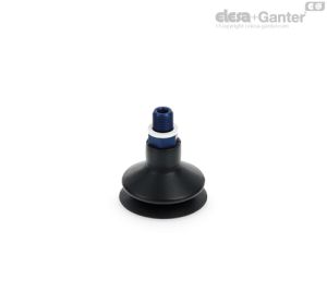VVL-75-T-A Ventosas para embalaje alimentario de fuelle Caucho antiaceite, con soporte