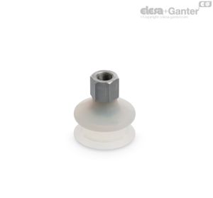 VVO-60-T-S Ventosas redondas con un solo fuelle Caucho silicónico