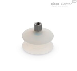 VVO-85-T-S Ventosas redondas con un solo fuelle Caucho silicónico