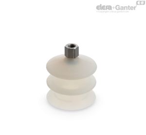 VVP-85-T-S Ventosas redondas de doble fuelle Caucho silicónico