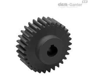 ZCL-1.0-K Engrenagens de dentes retos Módulo 1.0, cubo perfurado com chaveta