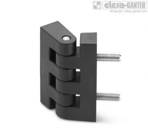 CFF-B-p Hinge for thin frames nickel-plated brass bosses with threaded hole and nickel-plated steel threaded studs