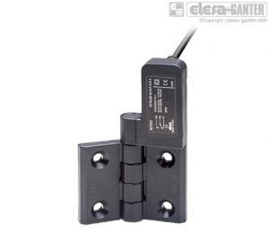 CFSQ-F-B-D Hinges with built-in safety switch rear cable, 2 or 5 m length, microswitch on the right