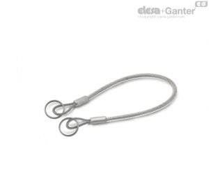 GN 111.8-A Stainless Steel Retaining Cables with 2 key rings