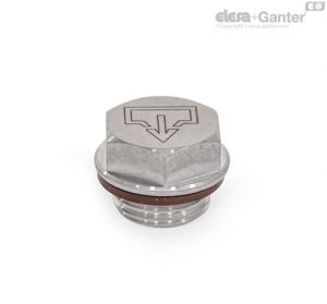 GN 742.5-A Stainless Steel Threaded Plugs with din drain symbol