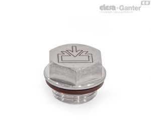 GN 742.5-E Stainless Steel Threaded Plugs with din fill symbol