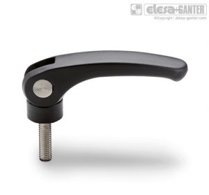 LAC-SST-p Cam clamping levers without adjustable ring-nut, rotating pin with aisi 303 stainless steel threaded stud