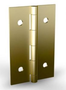 Mini brass-plated steel hinges
