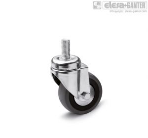 RE.C7-CBL Castors for the general public with steel bracket turning plate bracket and threaded centre pin, without brake
