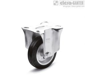 RE.E3-PBL-N Castors with steel bracket fixed plate bracket, without brake