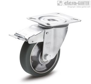 RE.F5-SSF-N-ESD Castors with steel bracket turning plate bracket, with brake