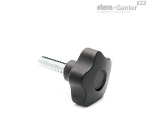 VCT-p Lobe knobs zinc-plated steel threaded stud, with cap